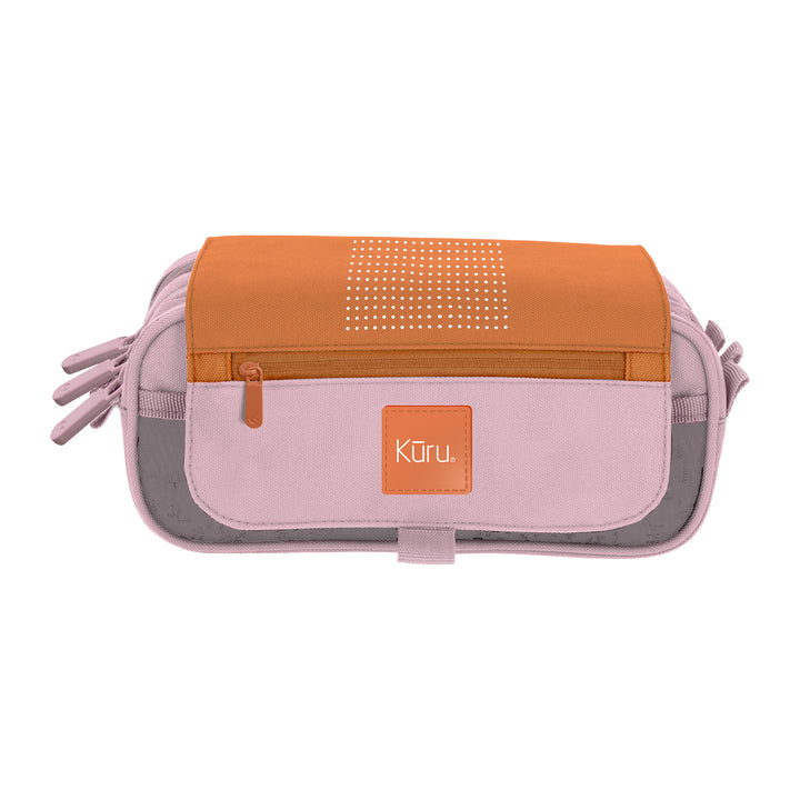 Grafoplás - Estuche Küru3 Portatodo Triple con Solapa para Material Escolar. Naranja