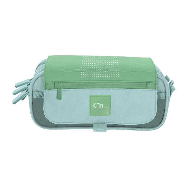 Grafoplás - Estuche Küru3 Portatodo Triple con Solapa para Material Escolar. Verde