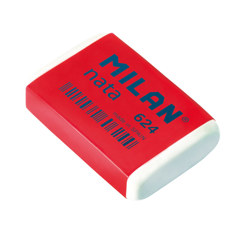 MILAN - Caja 24 Gomas de Borrar Nata 624 con Celofán Rosa