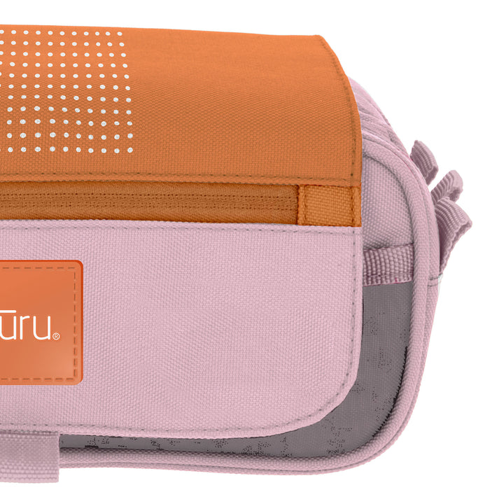 Grafoplás - Estuche Küru3 Portatodo Triple con Solapa para Material Escolar. Naranja