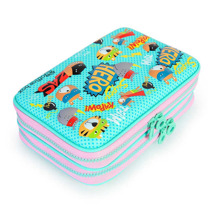 Estuche 3D Magic Plumier Doble Multicompartimento con Cuerpo Rígido en EVA con Relieve. Modelo Hero