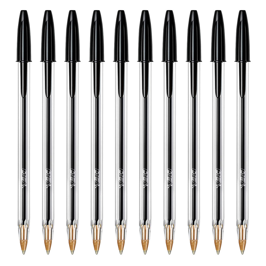 BIC - Set de 10 Bolígrafos Cristal Original Medium de Tinta de Aceite. Negro