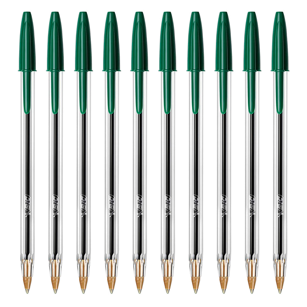 BIC - Caja de 50 Bolígrafos Cristal Original Medium de Tinta de Aceite. Verde