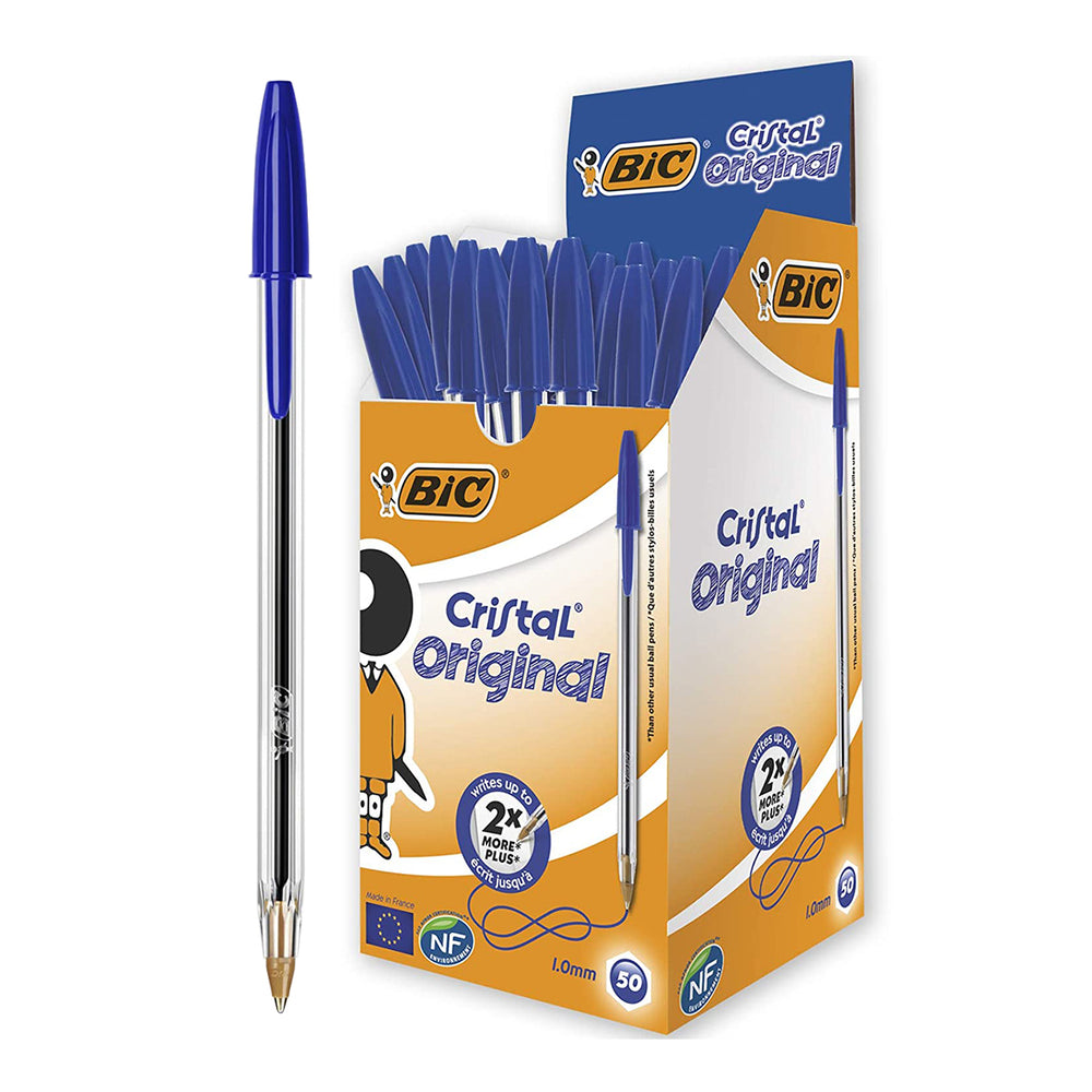 BIC - Set de 10 Bolígrafos Cristal Original Medium de Tinta de Aceite. Azul