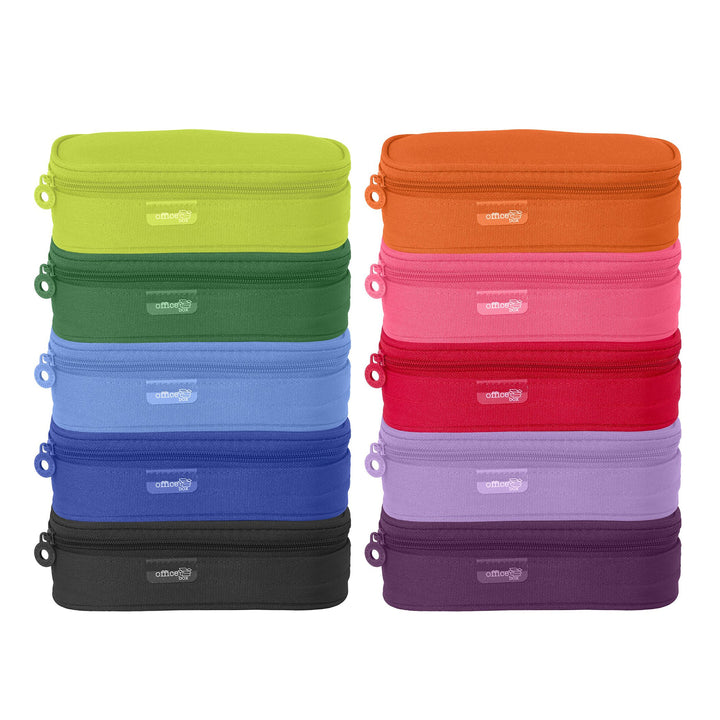 Mega - Estuche Portatodo Escolar Ovalado Multiuso con Solapa. Fucsia