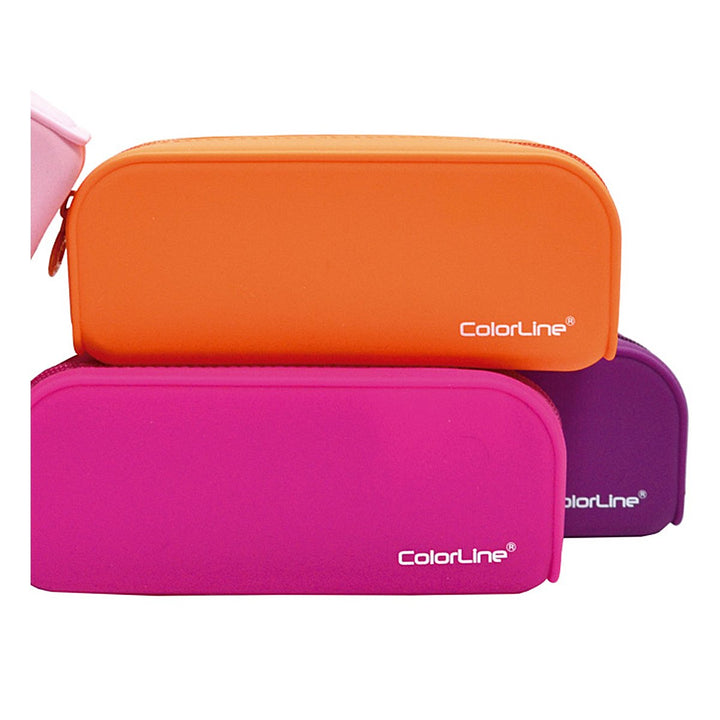 COLORLINE - Estuche Escolar Rectangular en Silicona. Tacto Suave. Morado