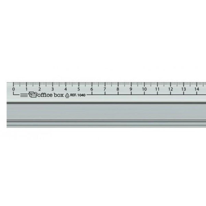 OFFICE BOX 1040 - Regla de Aluminio con Banda Antideslizante, 40 cm