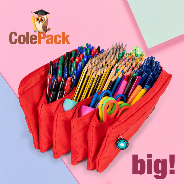 Grafoplás - Estuche Escolar Cuádruple de Alta Capacidad con Cuatro Cremalleras. Violeta