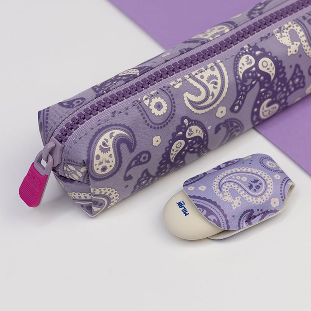 MILAN Drops - Estuche Escolar Portatodo de 3 Compartimentos. Violeta