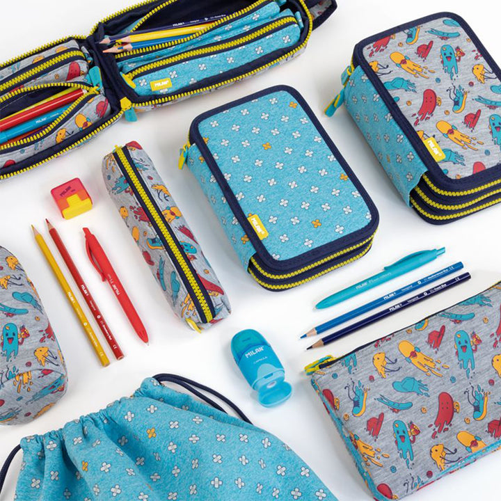 MILAN Kickflip - Estuche Portatodo Multiusos en Formato Mini. Gris