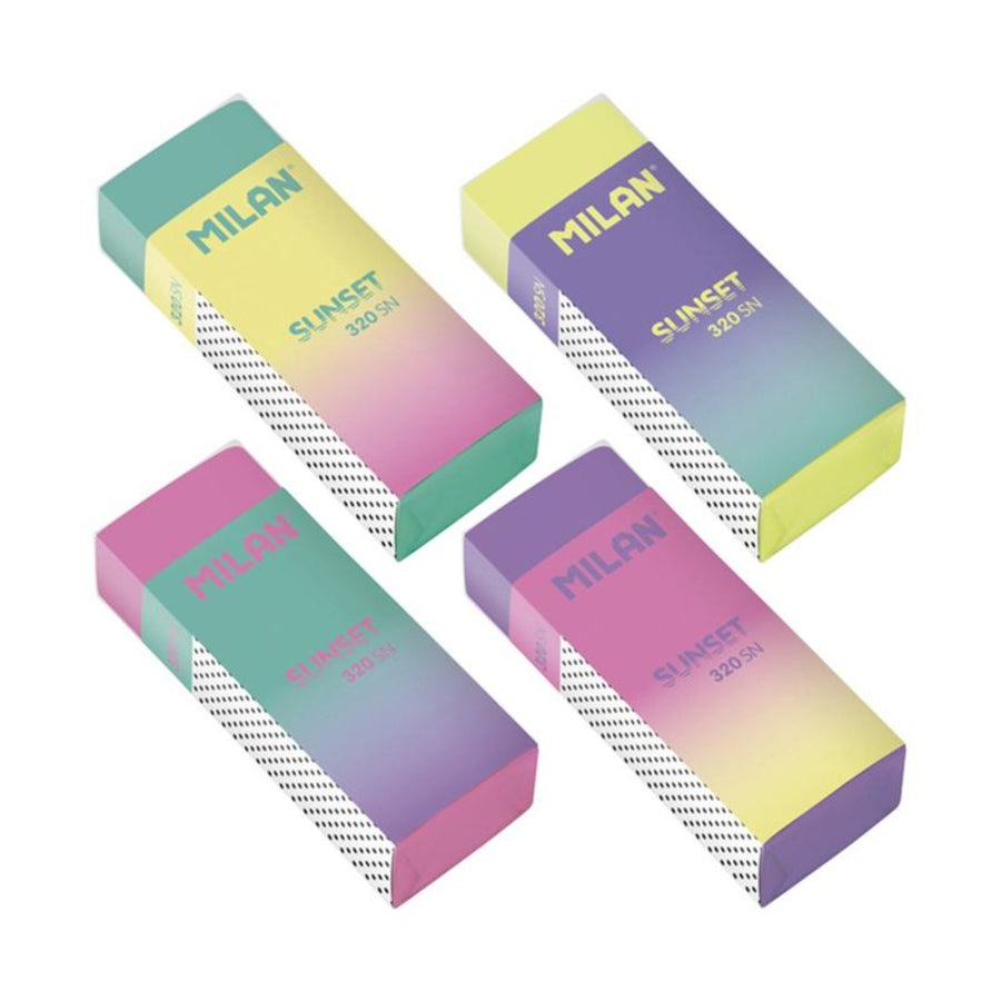 MILAN CPM320SN - Goma de Borrar Suave y Versátil Tipo Nata® 320, Edición Sunset