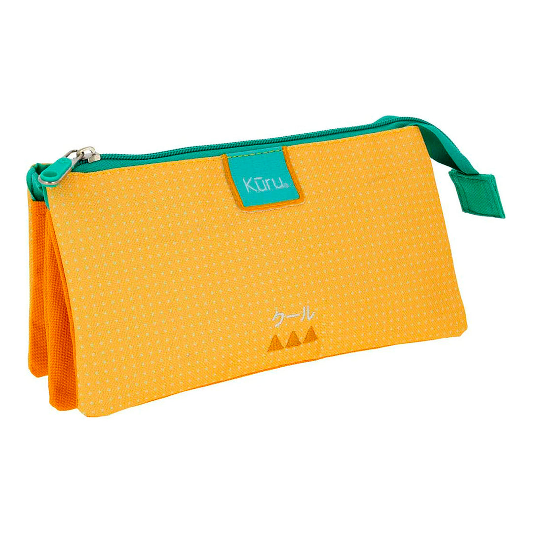 Grafoplás Kūru - Estuche Portatodo Triple Plano para Material Escolar. Amarillo