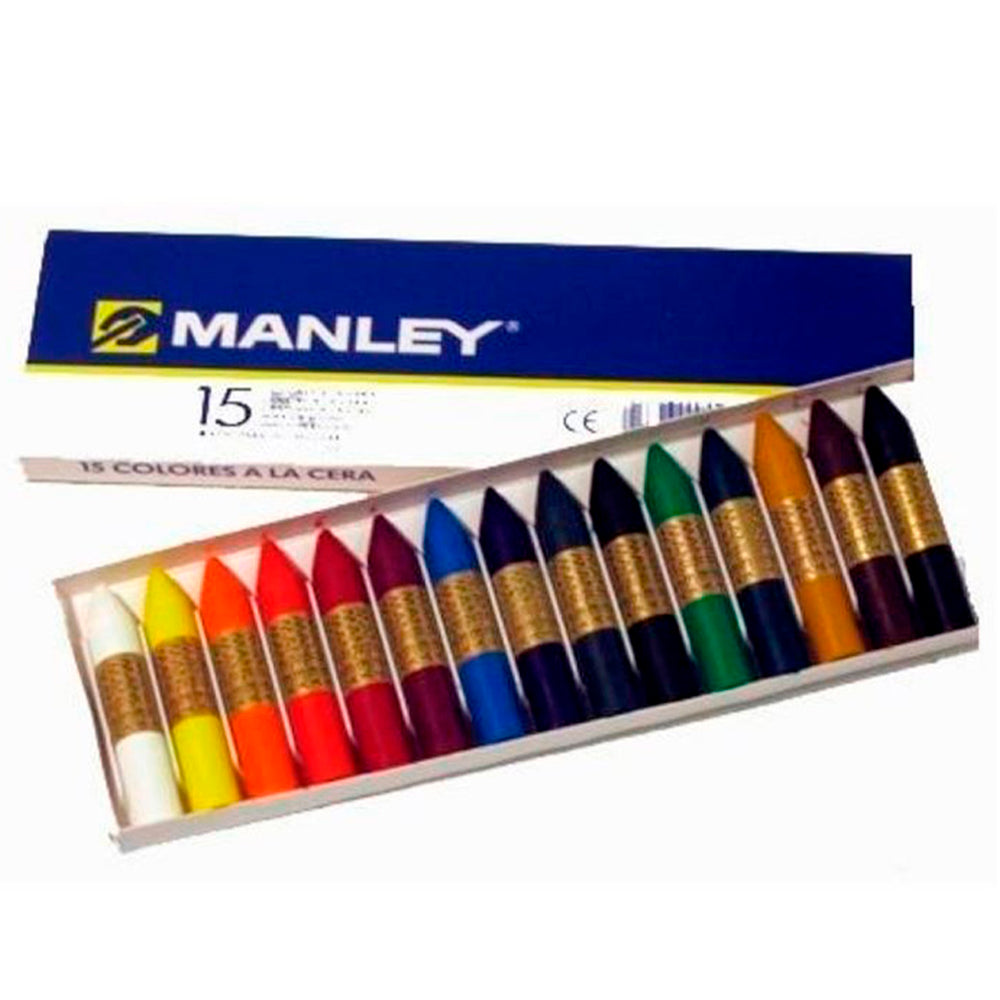 ALPINO Manley - Caja con 15 Lápices de Cera Blanda en Colores Brillantes