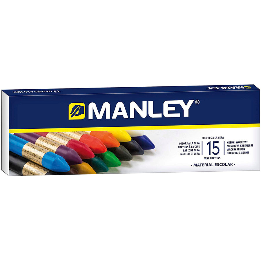 ALPINO Manley - Caja con 15 Lápices de Cera Blanda en Colores Brillantes