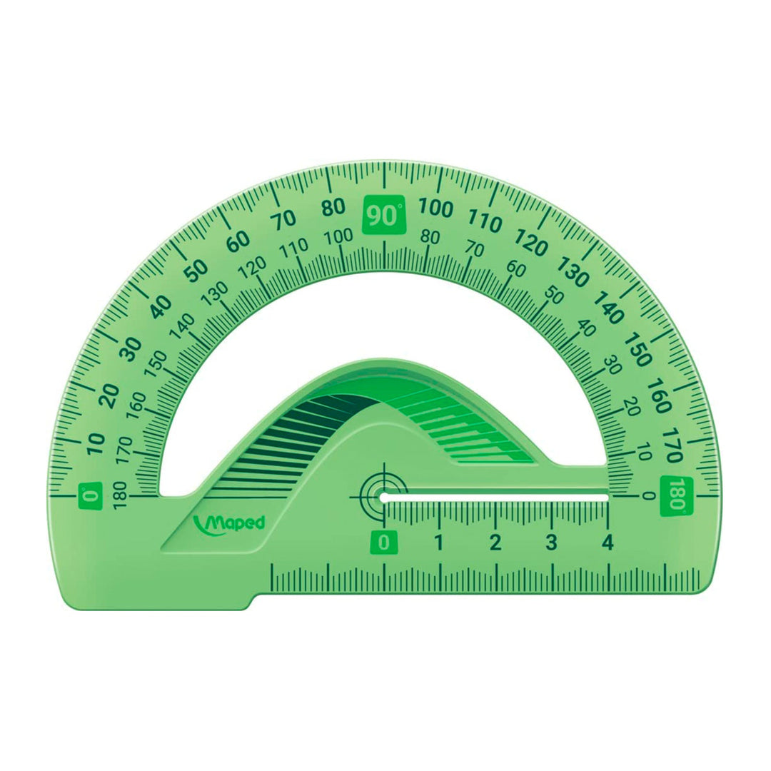 MAPED - Maxi Kit de 4 Reglas Escolares para Geometría Irrompibles. Verde