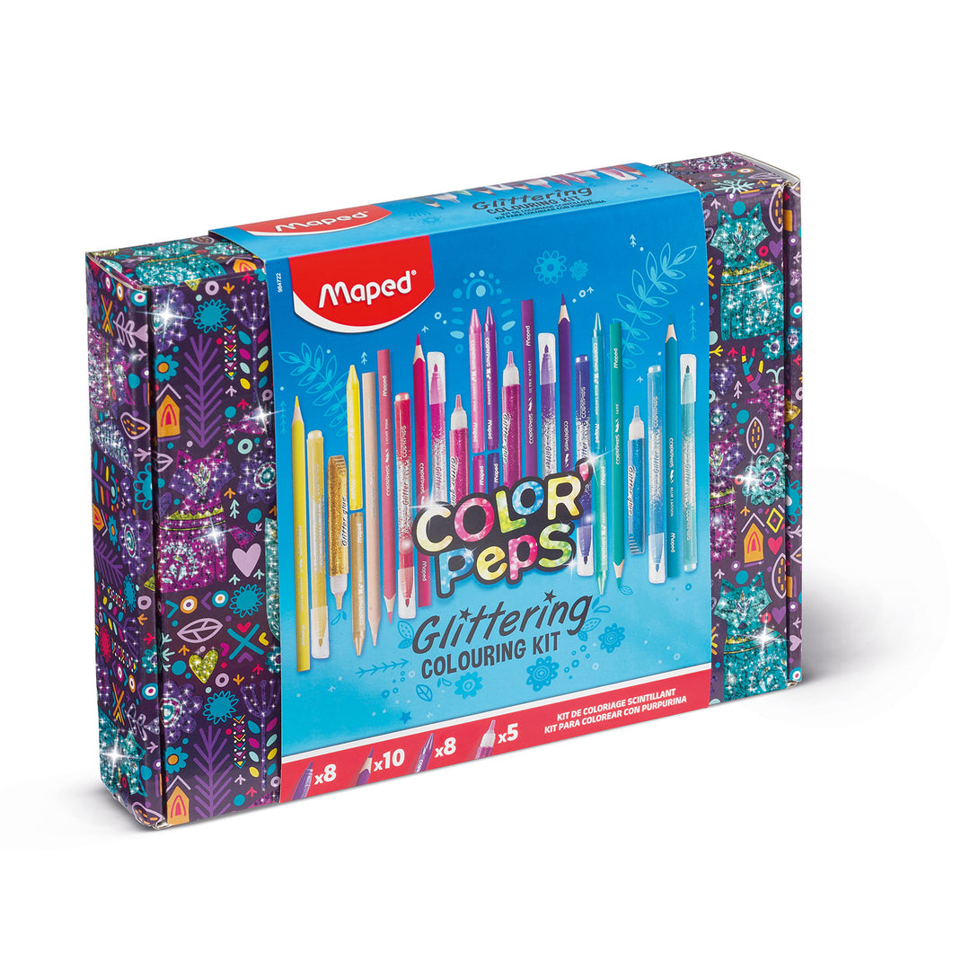 MAPED Color'Peps - Kit de Coloreado con Purpurina de 31 Piezas. Ideal para Regalar