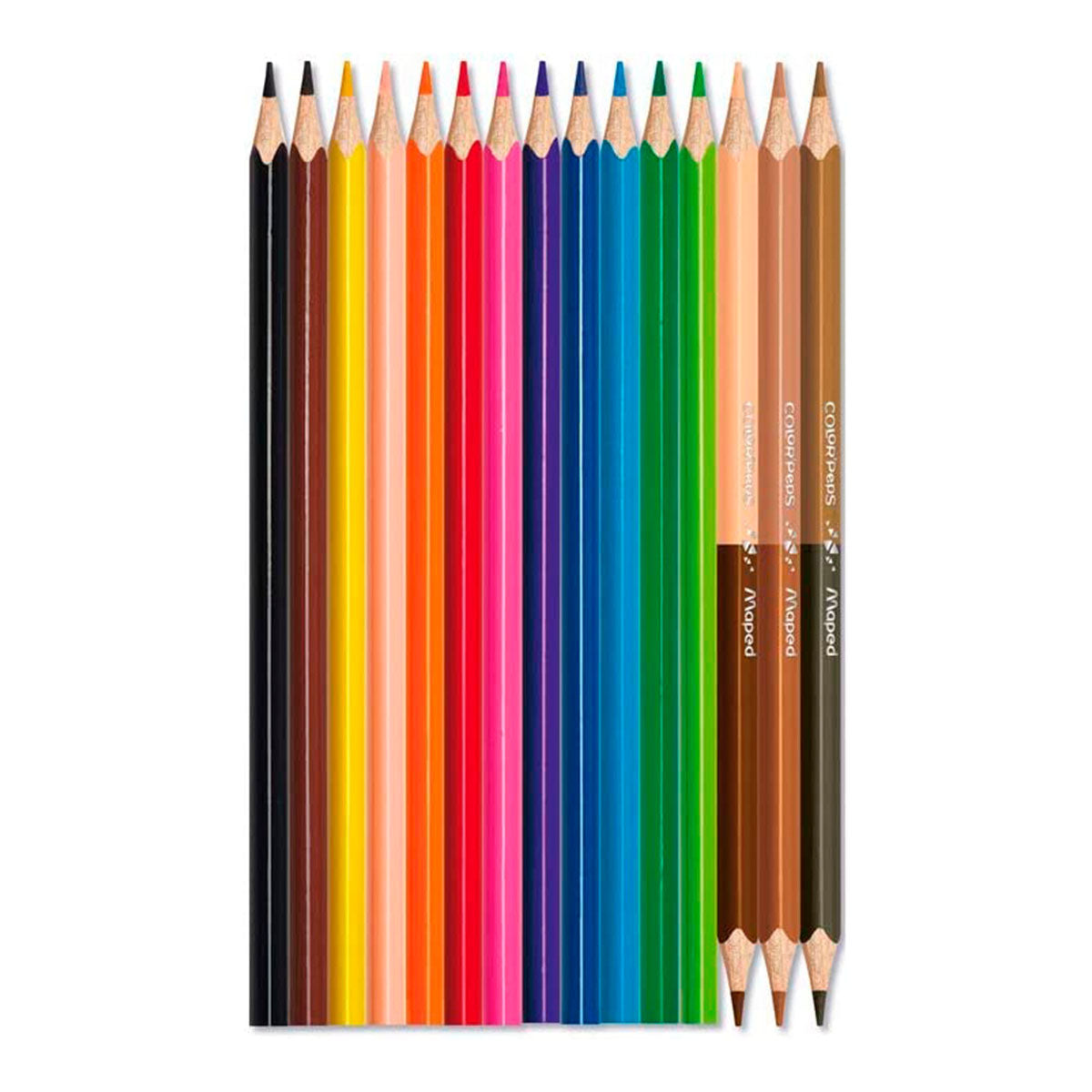 MAPED Color'Peps - Caja de 12 Lápices de Colores. Incluye 3 Lápices Duo Color Piel