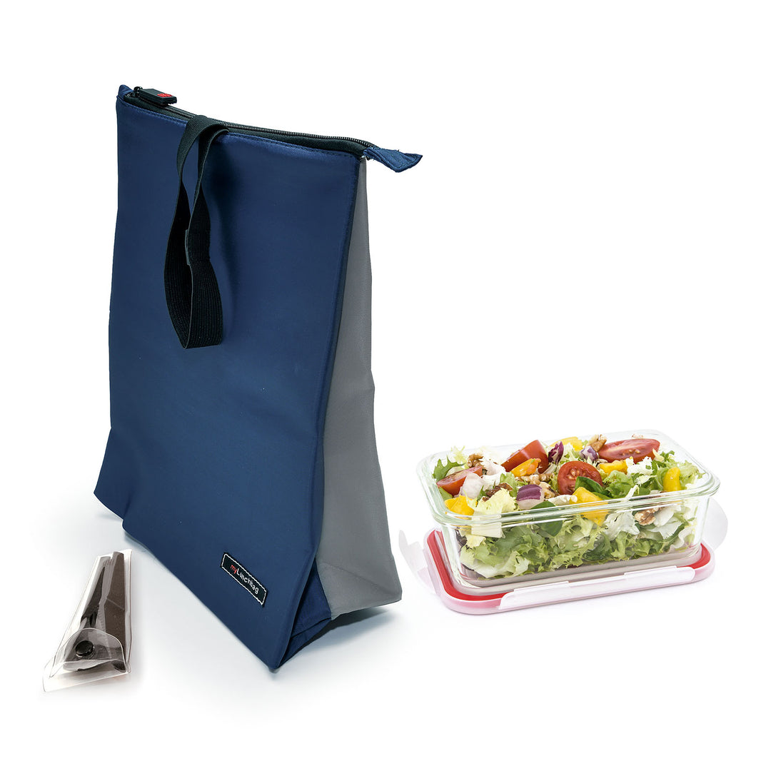 IRIS Snack Bag - Bolsa Porta Alimentos con Cierre de Cremallera y Goma Ajustable. Azul Klein