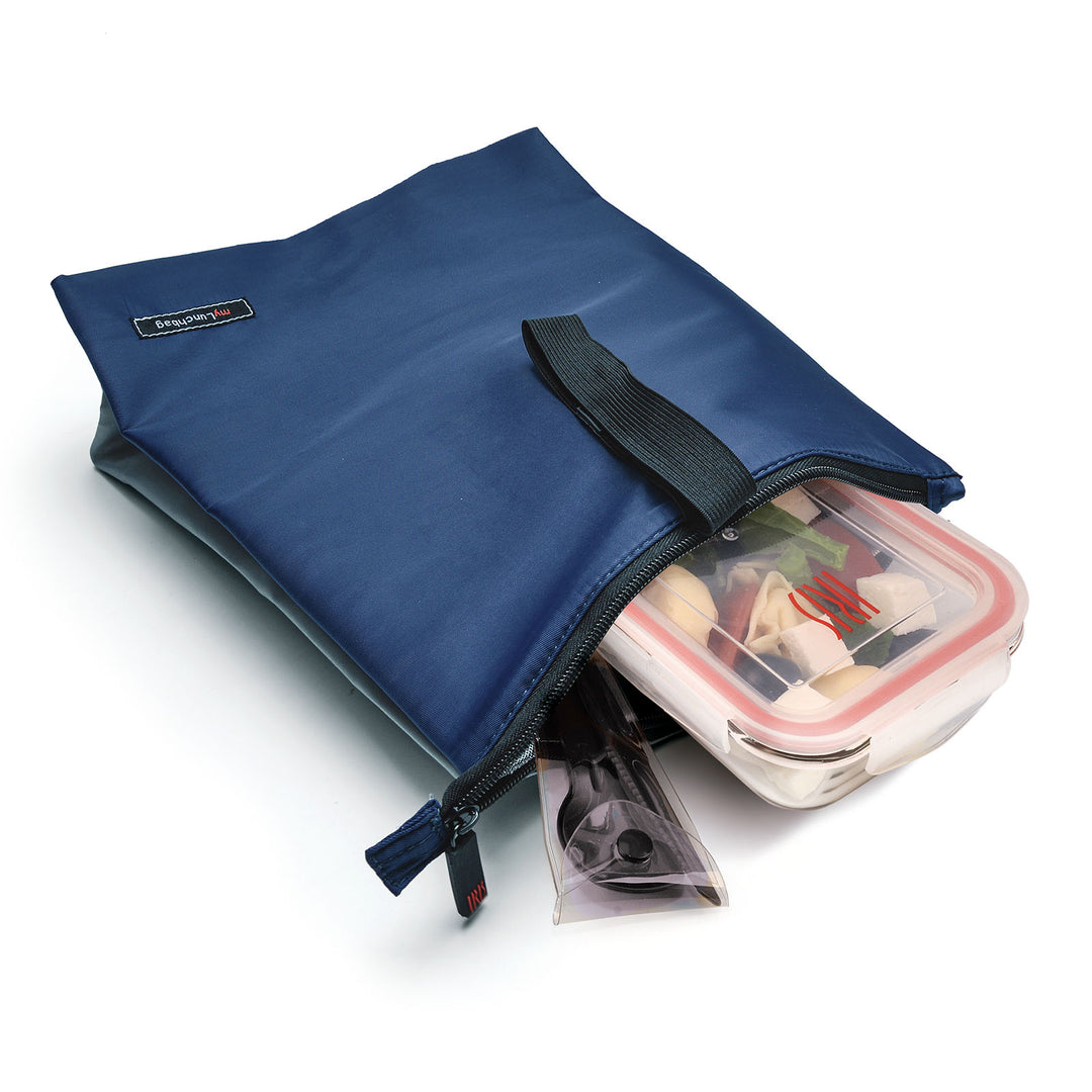 IRIS Snack Bag - Bolsa Porta Alimentos con Cierre de Cremallera y Goma Ajustable. Azul Klein