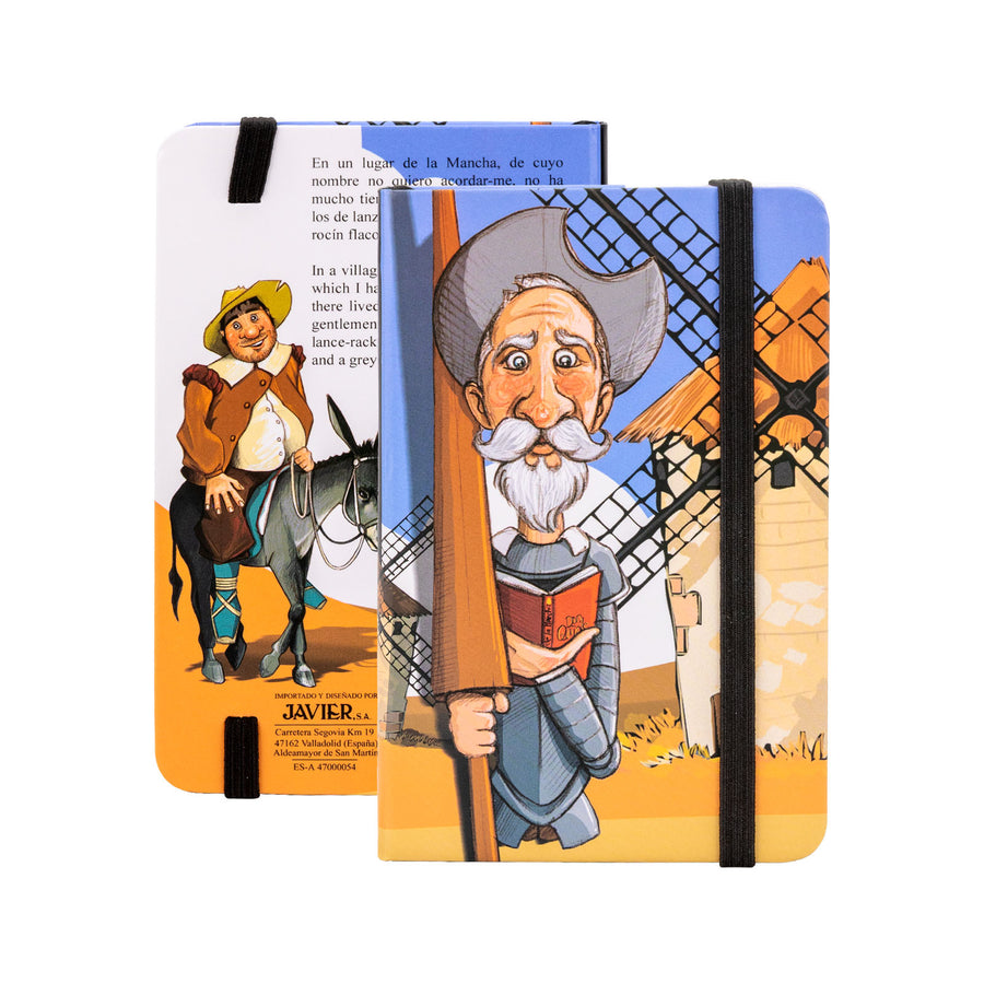 JAVIER Quijote - Libreta de Notas A6 con Cubiertas Rígidas y Marcapáginas
