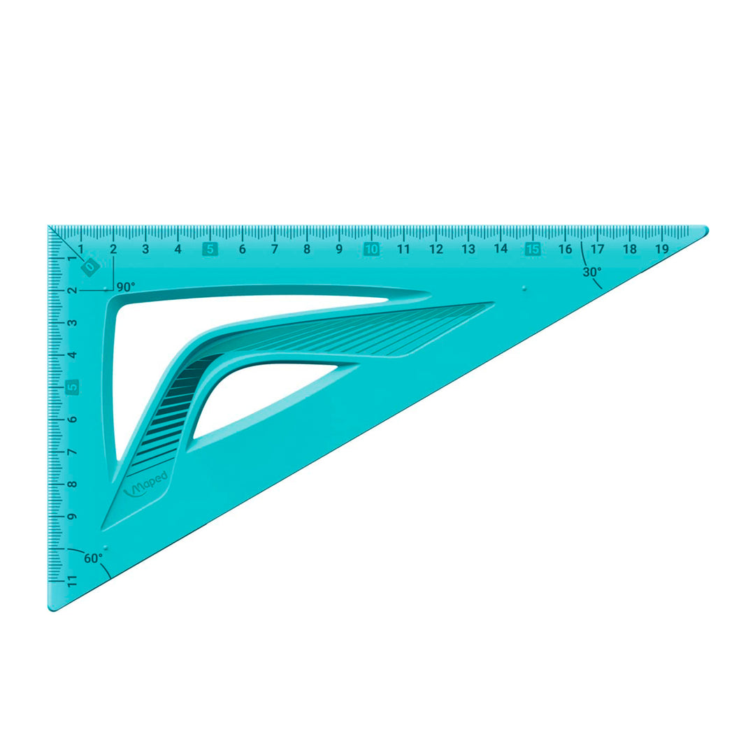 MAPED - Maxi Kit de 4 Reglas Escolares para Geometría Irrompibles. Azul
