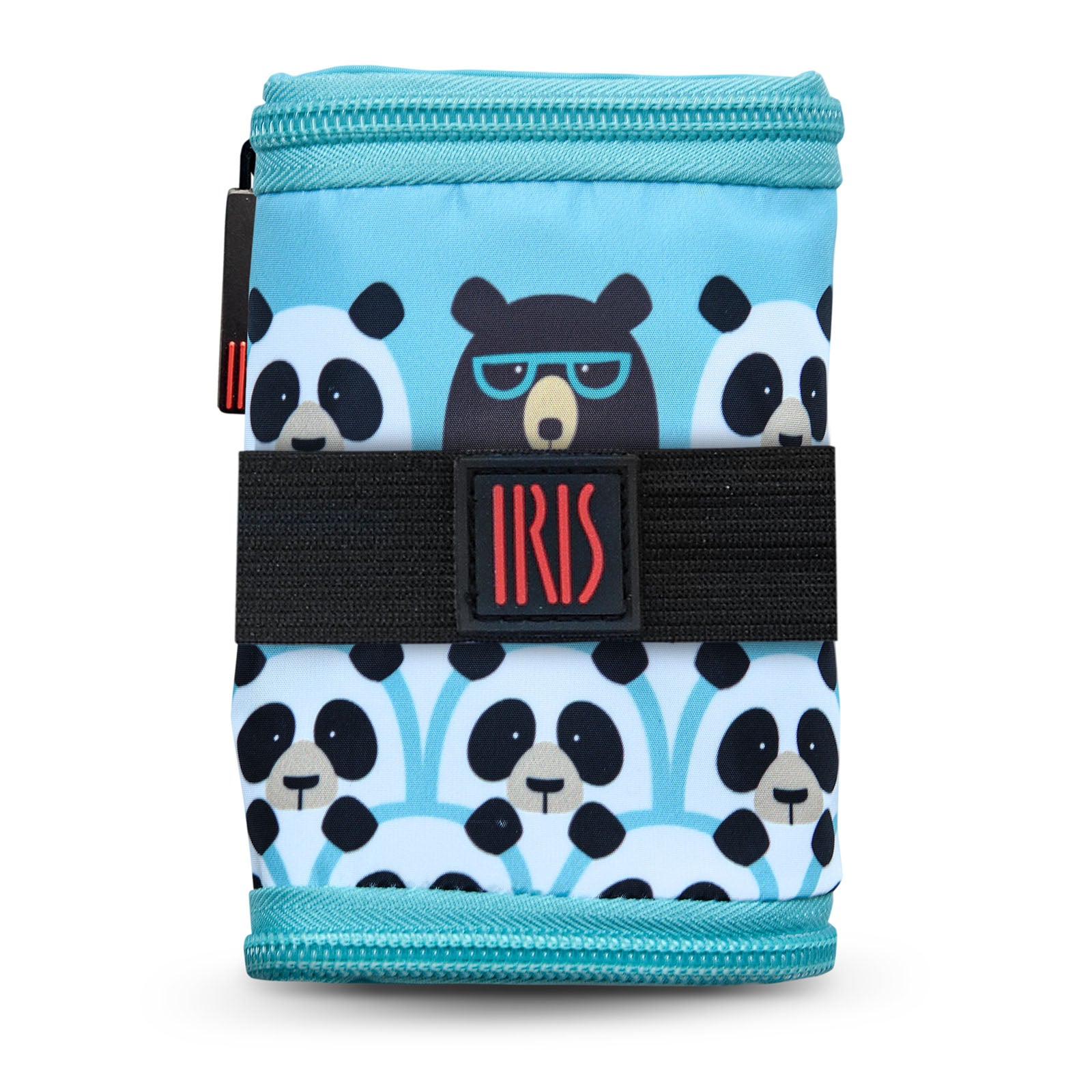 IRIS Zipper Roll Friends - Porta Bocadillos Infantil Plegable y Flexible con Cremallera. Panda