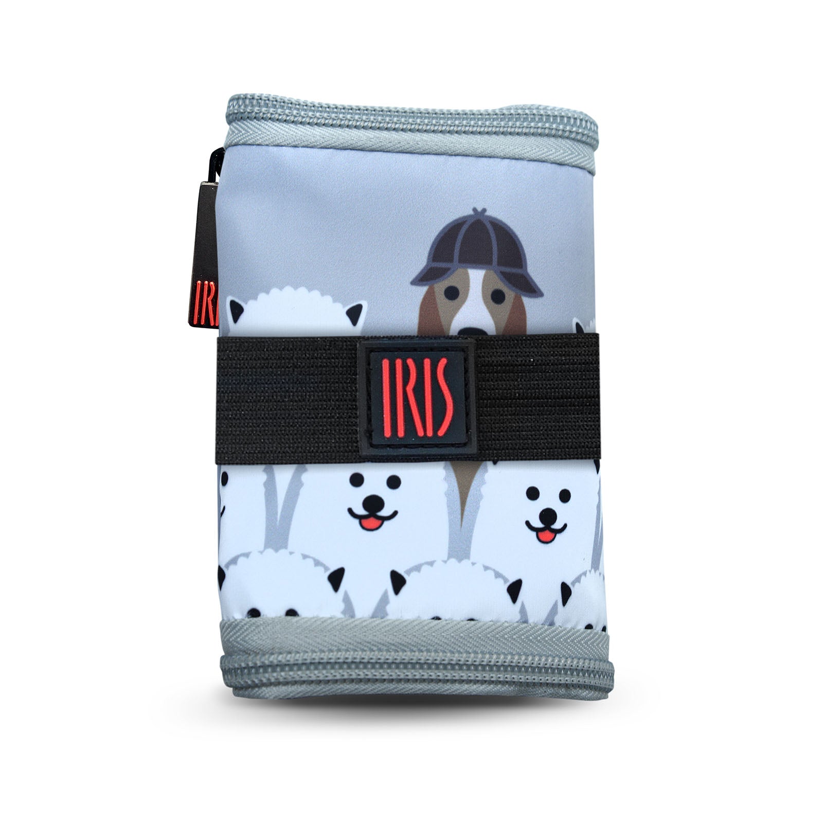 IRIS Zipper Roll Friends - Porta Bocadillos Infantil Plegable y Flexible con Cremallera. Dogs