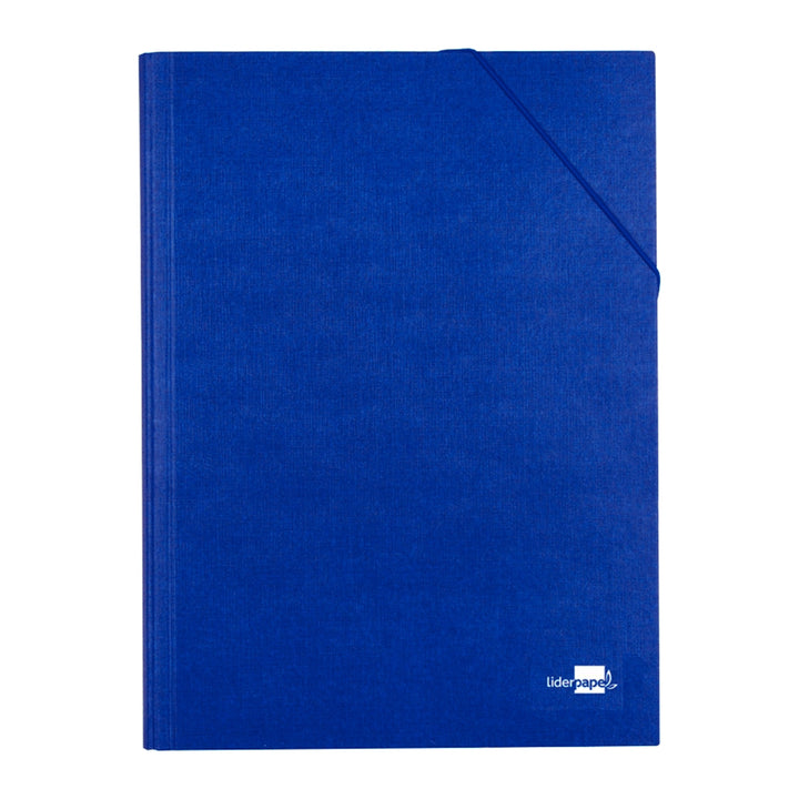 LIDERPAPEL - Carpeta Clasificadora Tamaño Folio Prolongado Cierre con Goma Carton Forrado. Azul