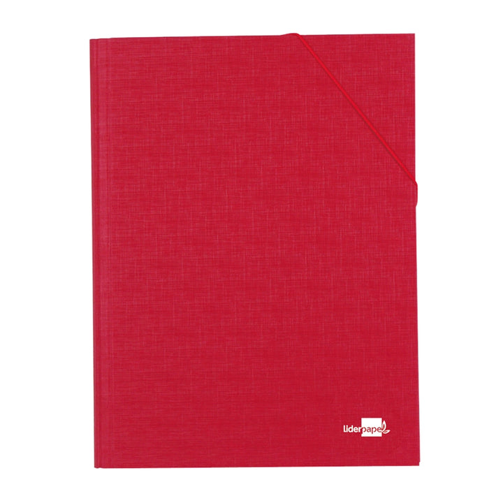 LIDERPAPEL - Carpeta Clasificadora Tamaño Folio Prolongado Cierre con Goma Carton Forrado. Rojo