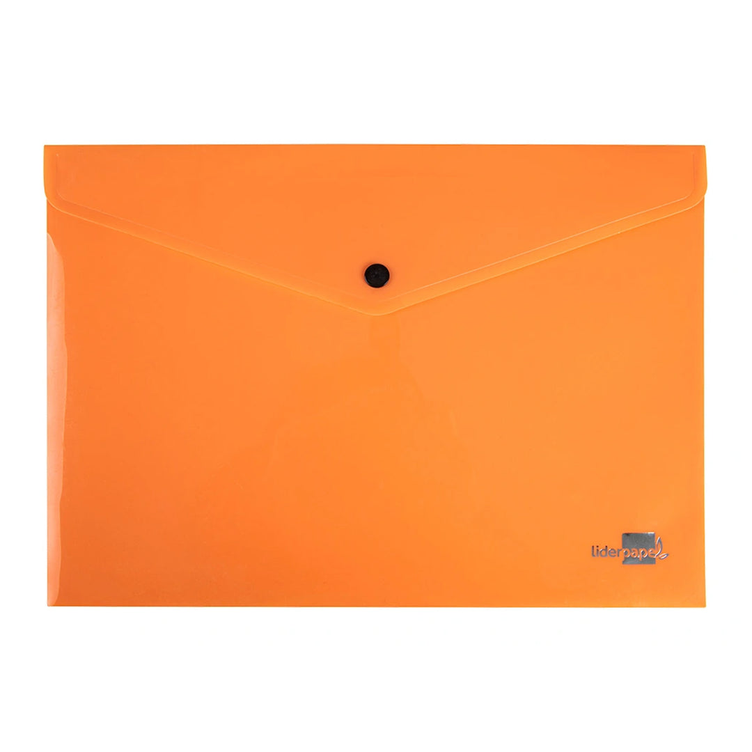 LIDERPAPEL - Carpeta Dossier Broche Polipropileno DIN A4 50 Hojas - Naranja Fluor