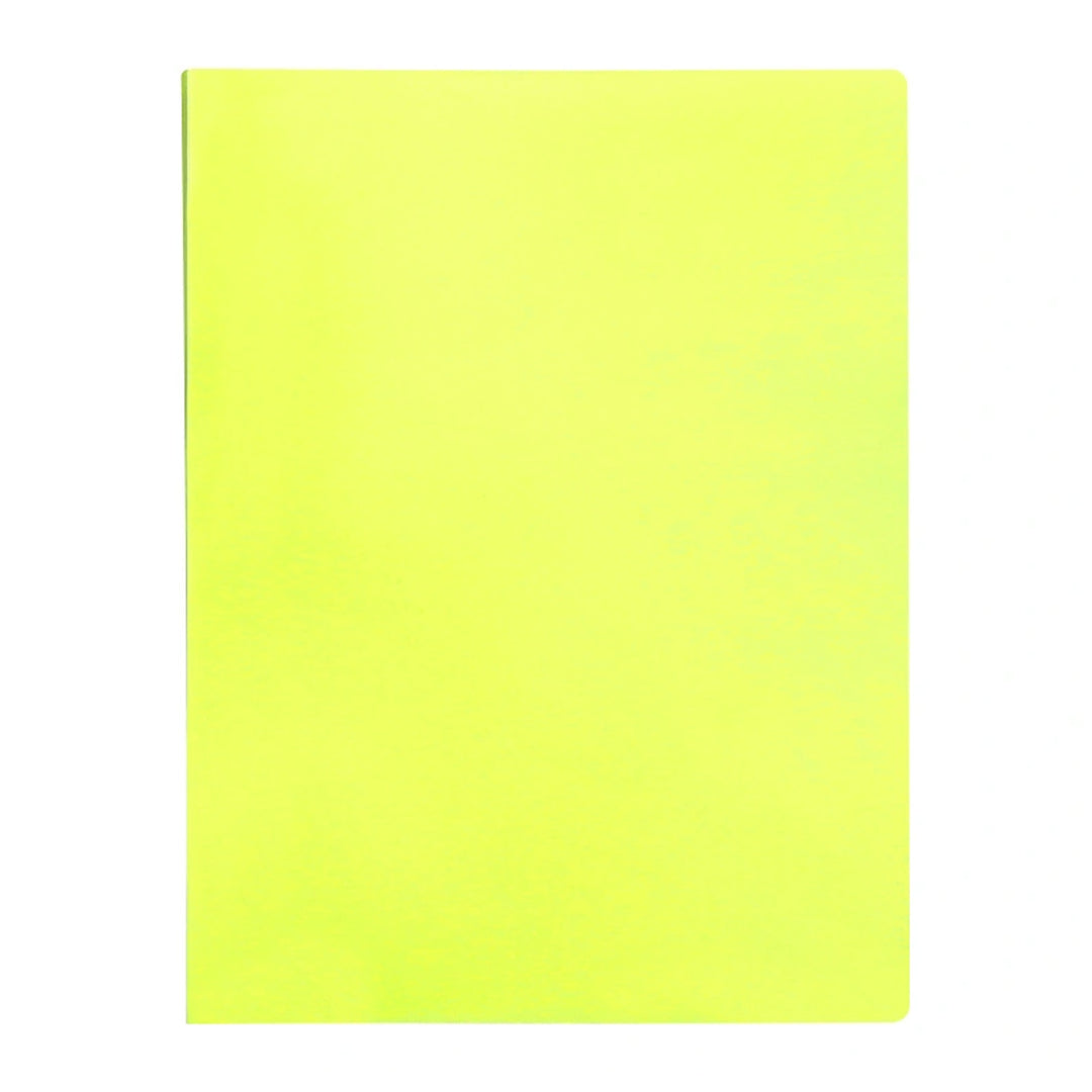 LIDERPAPEL - Carpeta Fundas de Plástico A4 con 40 Fundas Transparentes. Amarillo Fluor