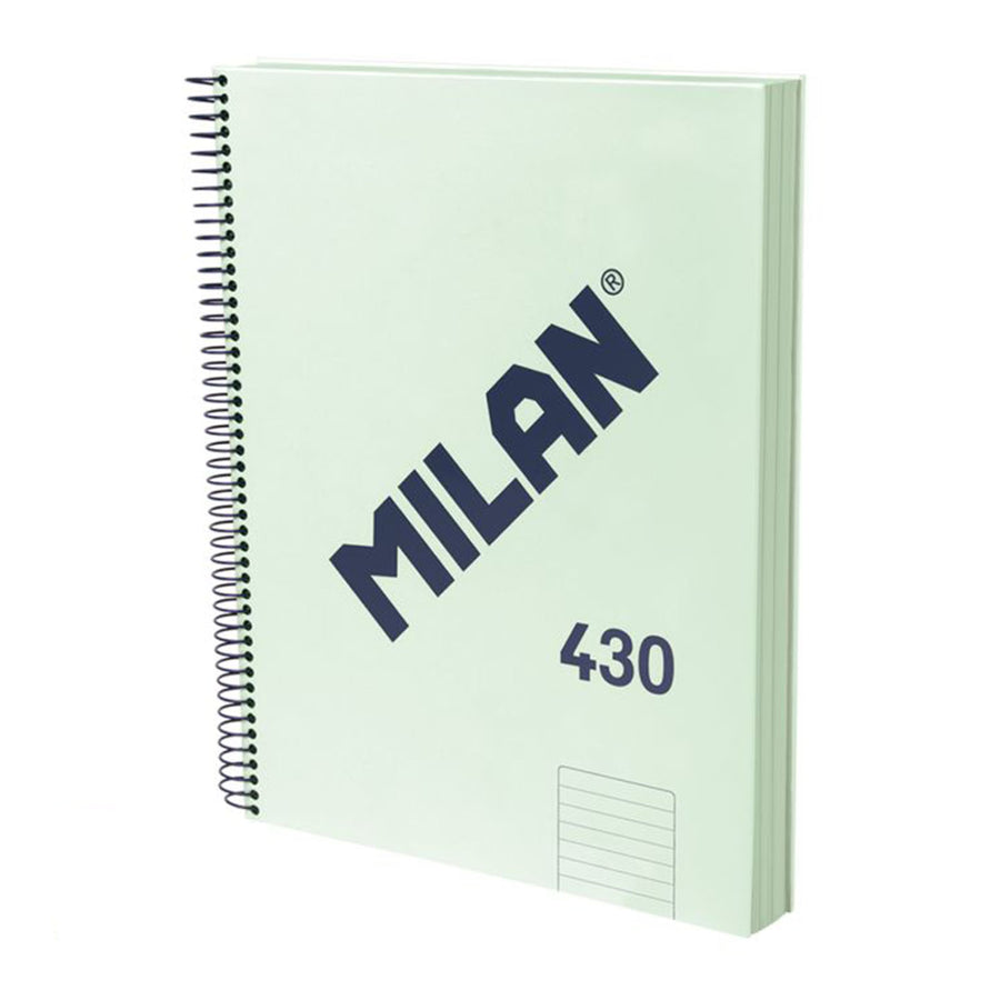 MILAN 430 - Cuaderno A4 Espiral y Tapa Dura. Papel Pautado 120 Hojas 95gr Verde