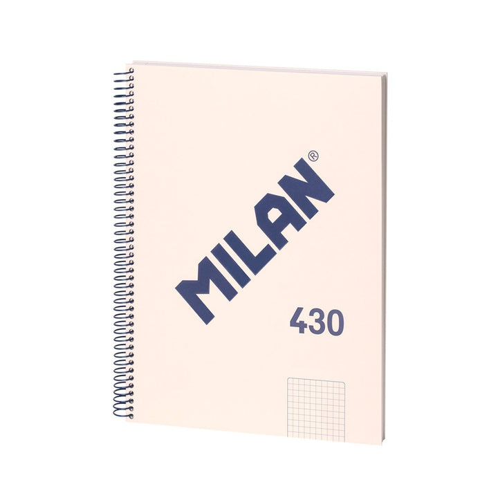 MILAN 430 - Cuaderno A4 Espiral y Tapa Dura. Papel Cuadriculado 80 Hojas 95gr Beige
