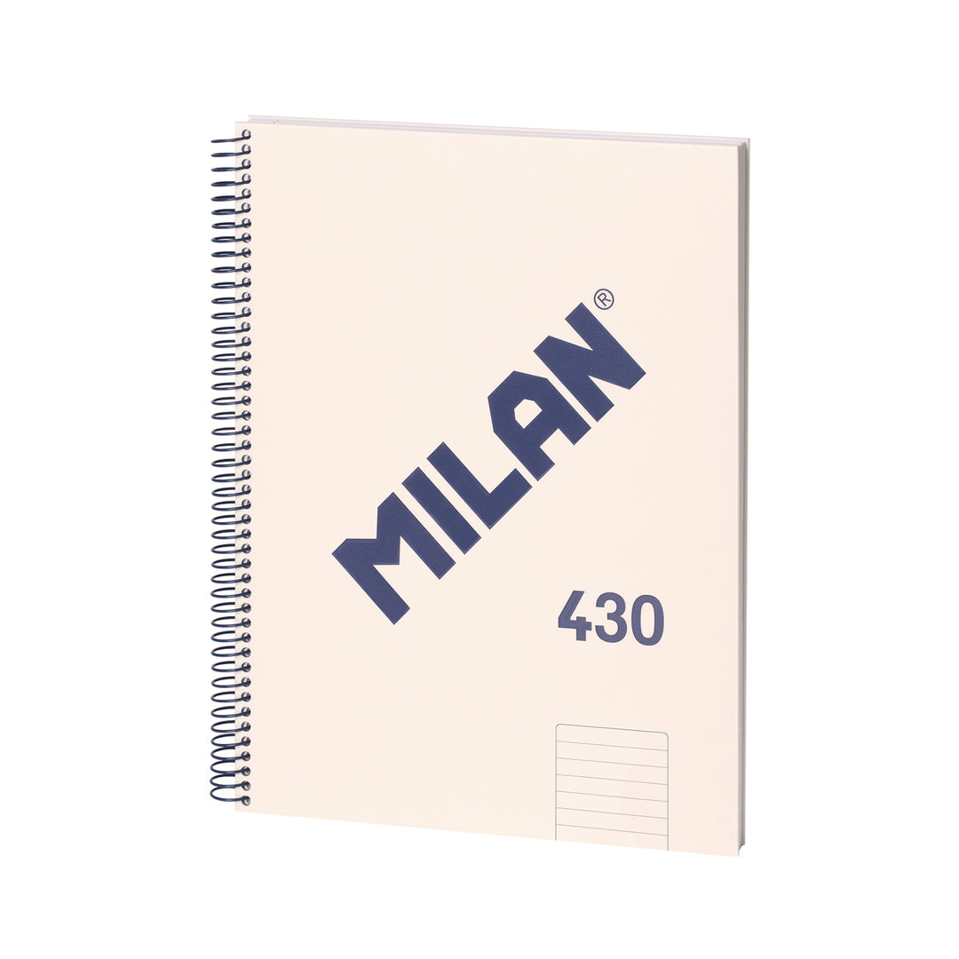 MILAN 430 - Cuaderno A5 Espiral y Tapa Dura. Papel Pautado 80 Hojas 95gr Beige