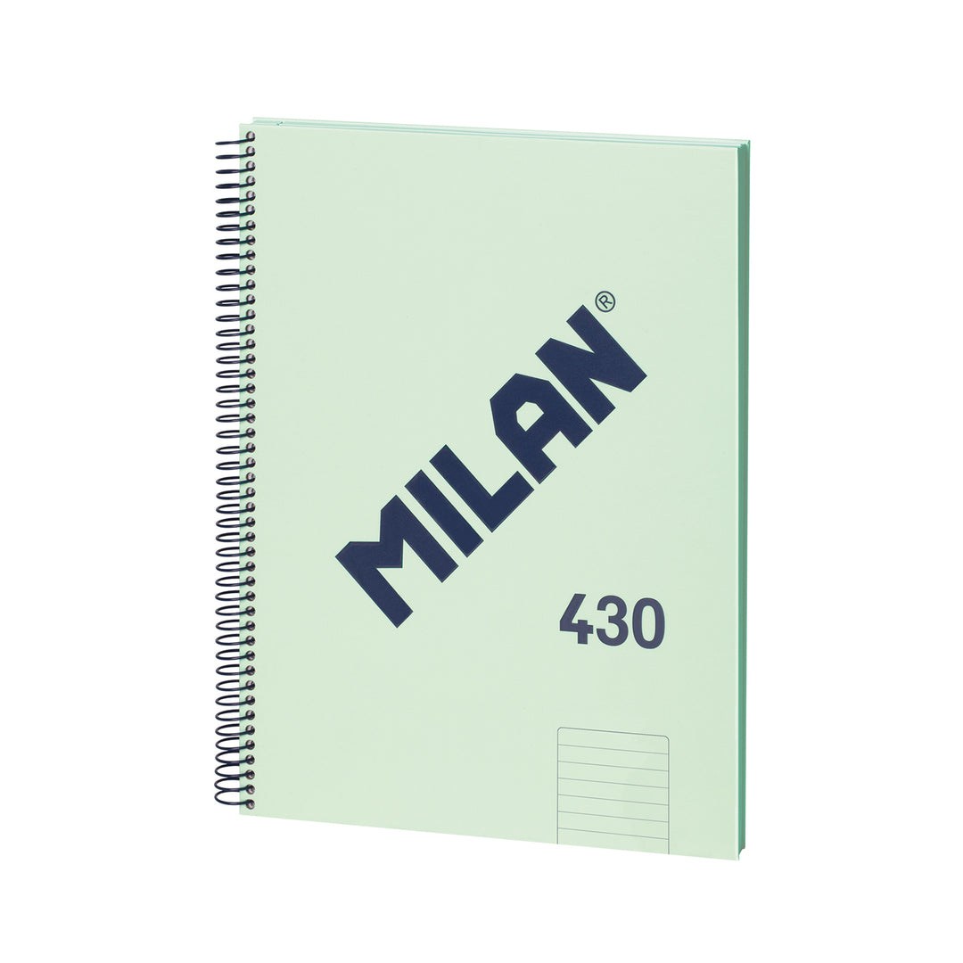 MILAN 430 - Cuaderno A4 Espiral y Tapa Dura. Papel Pautado 80 Hojas 95gr Verde