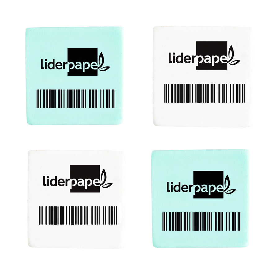 LIDERPAPEL - Pack 4 Gomas de Borrar Miga de Pan Para Lapiz Cuadrada.