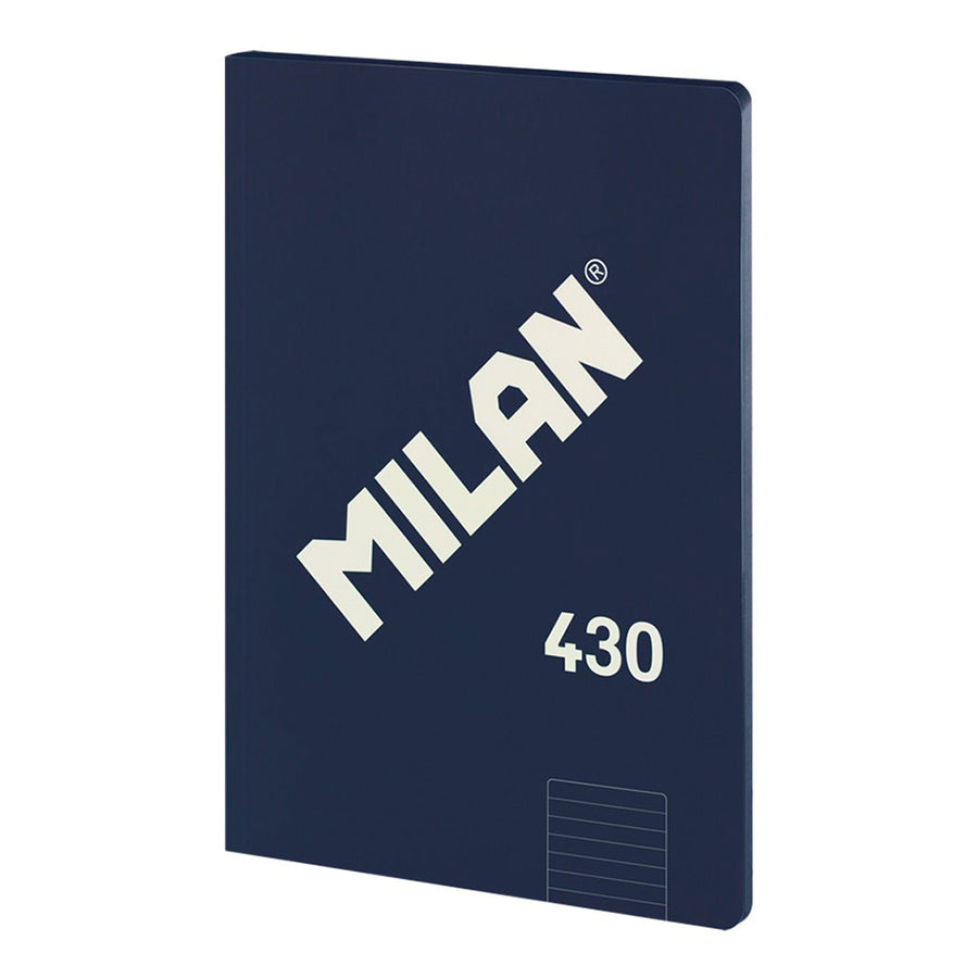 MILAN 430 - Libreta A4 Encolada. Papel Cuadriculado 48 Hojas 95gr Azul