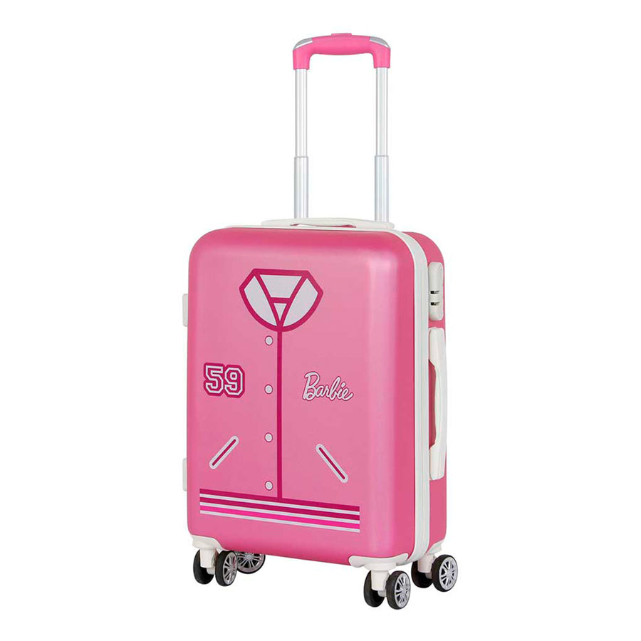 KARACTERMANIA - Barbie Varsity Maleta de Cabina ABS 4 Ruedas Cierre TS Lock. Rosa