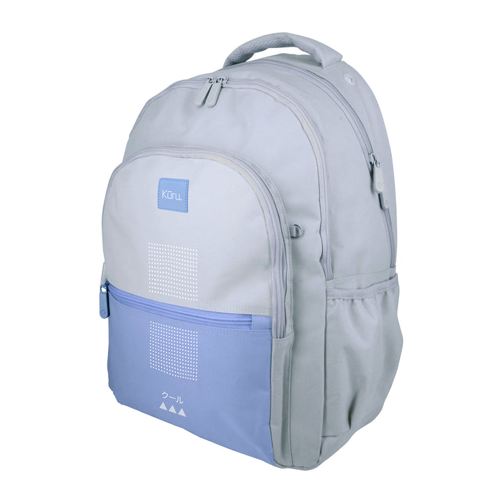 Grafoplás Kuru - Mochila Escolar 3 Cremalleras con Divisor para Portátil. Adaptable Carrito. Azul