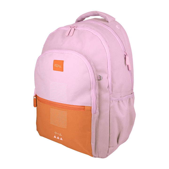 Grafoplás Kuru - Mochila Escolar 3 Cremalleras con Divisor para Portátil. Adaptable Carrito. Naranja