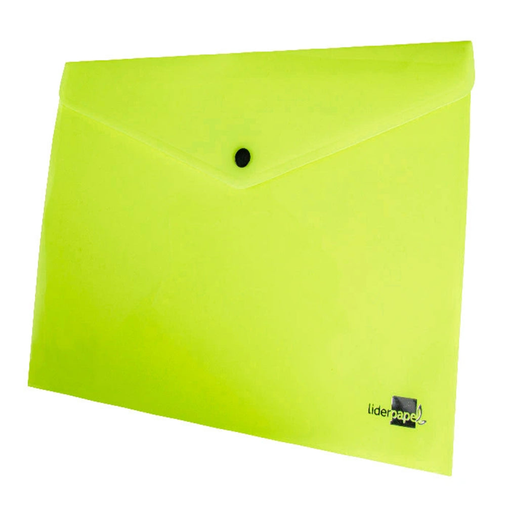 LIDERPAPEL - Carpeta Dossier Broche Polipropileno DIN A4 50 Hojas - Amarillo Fluor