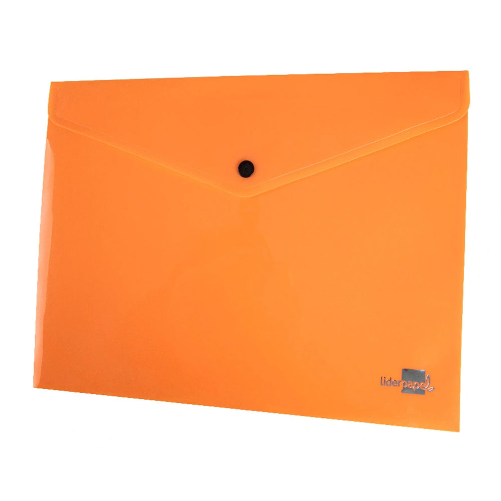 LIDERPAPEL - Carpeta Dossier Broche Polipropileno DIN A4 50 Hojas - Naranja Fluor