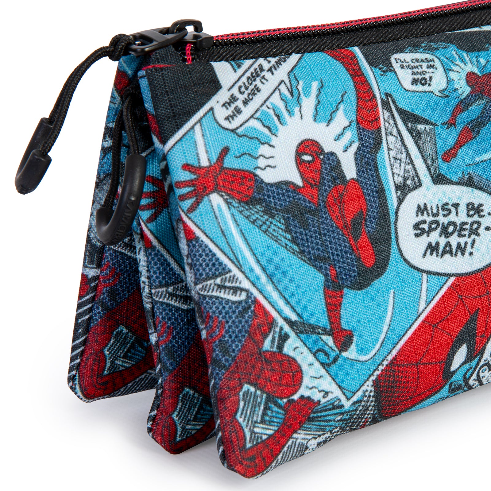 MARVEL Spiderman - Estuche Escolar Triple Portatodo con 2 Cremalleras. Brush