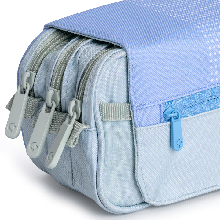 ColePack Kuru24 - Estuche Triple de 3 Cremalleras con Material Escolar Incluido. Azul