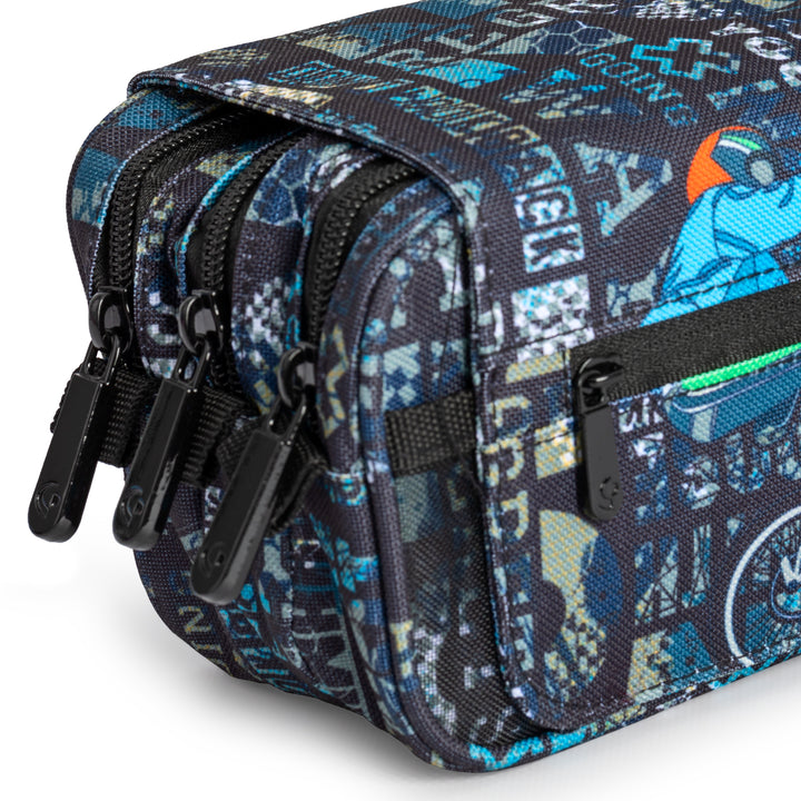 ColePack EcoDes - Estuche Triple de 3 Cremalleras con Material Escolar Incluido. Cross