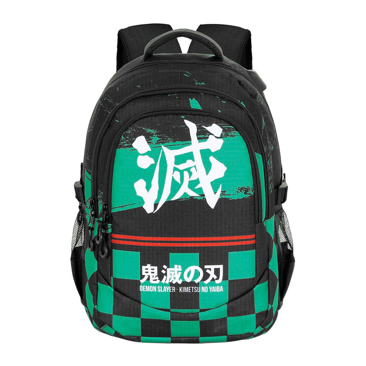 DEMON SLAYER Sutoriku - Mochila Escolar Impermeable Running Plus para Portatil y USB. Verde