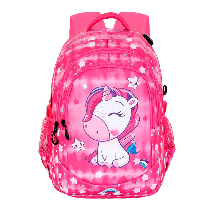 OH MY POP! Daydream - Mochila Escolar Impermeable Running Plus para Portatil y USB. Rosa