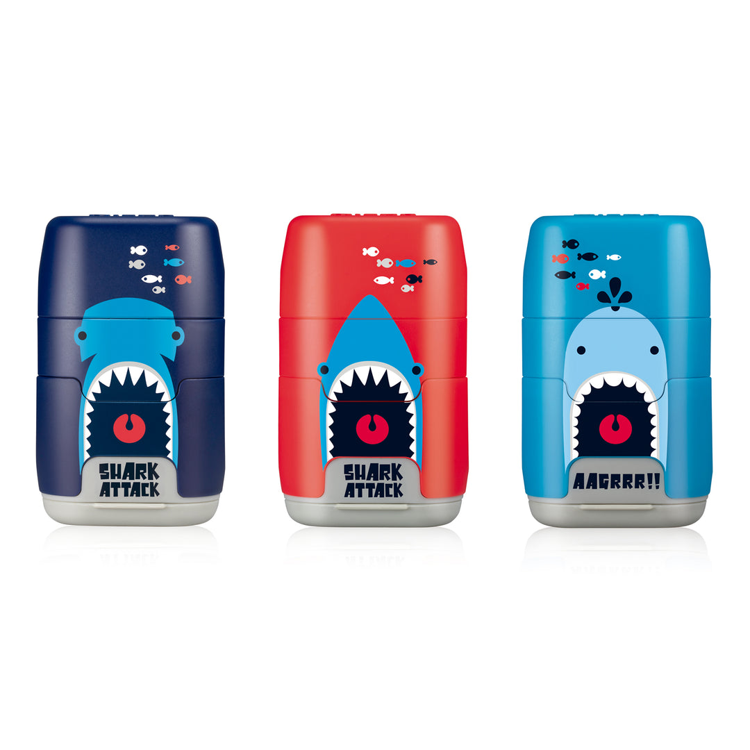 MILAN Shark Attack -  Pack Afilaborras Compact con 2 Gomas de Recambio. Azul Oscuro