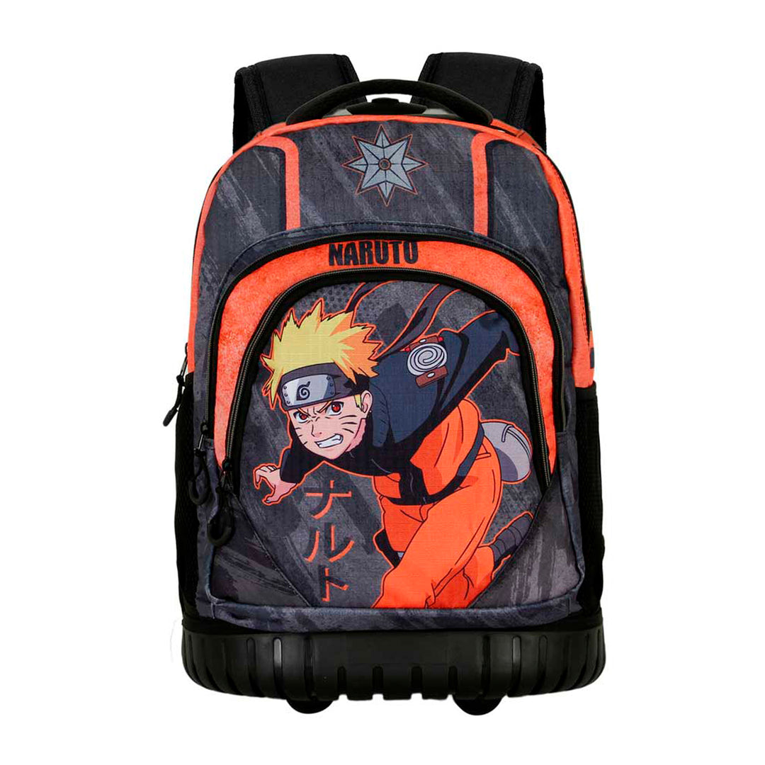 KARACTERMANIA - Naruto Shuriken Mochila Escolar con Ruedas Trolley