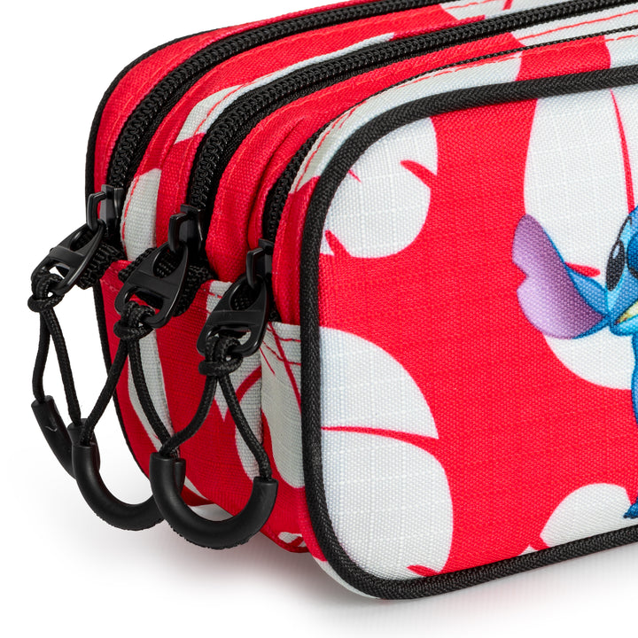 ColePack EcoTrick - Estuche Triple de 3 Cremalleras con Material Escolar Incluido. Lilo y Stitch Kiss